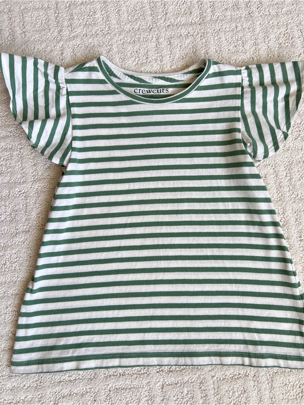 Crewcuts Girls Green Flutter Sleeve Tee XS 4-5